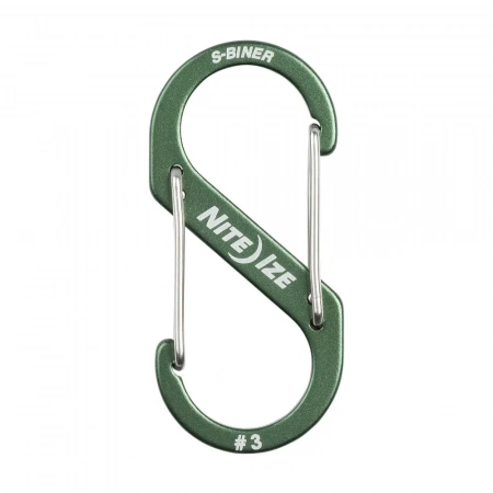 Карабин металлический NiteIze S-Biner Carabiner, алюминевый,размер 3, олив.