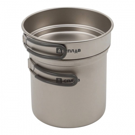 Набор титановой посуды Сплав 1 кастрюля, 1 сковородка (1200+400)