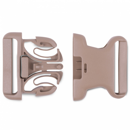 Пряжка фастекс с замком Duraflex Vintage 50мм, без регулировки, 1-08227/1-08228, tan