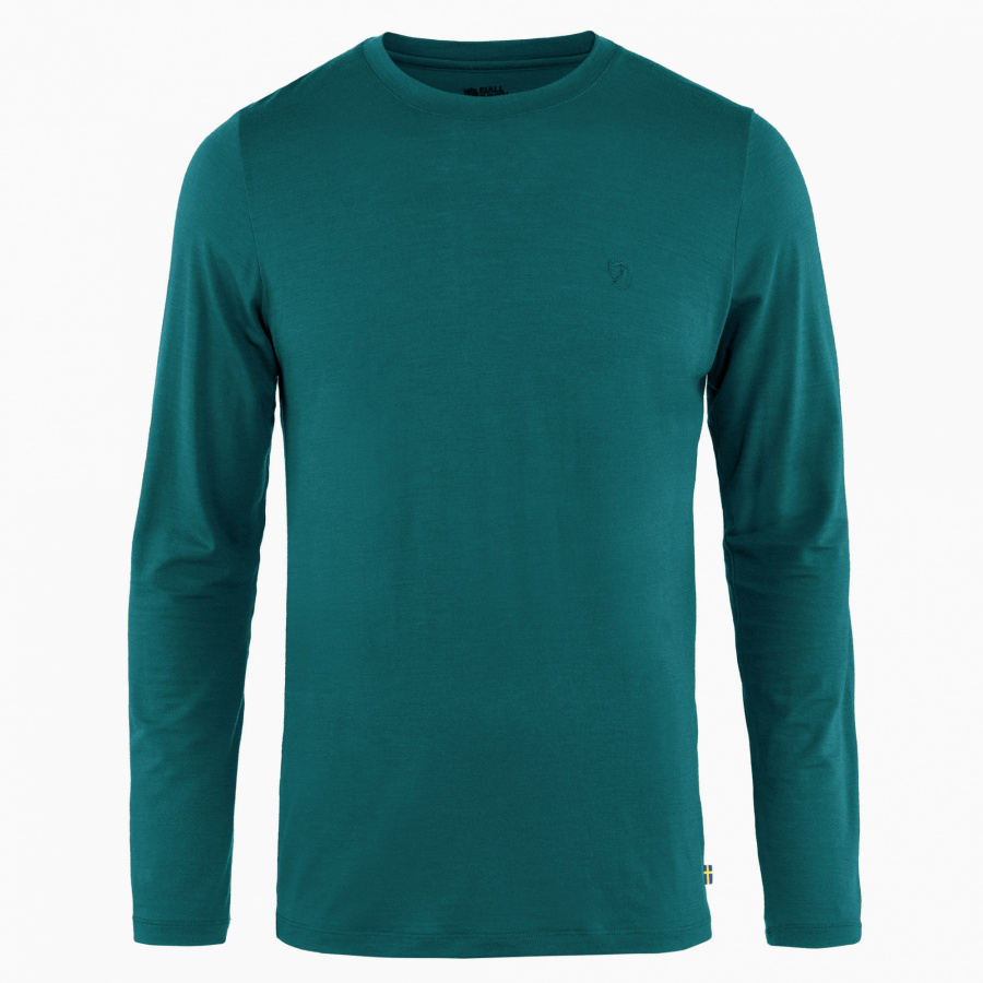 Футболка с длинным рукавом Fjallraven Abisko Wool LS M зеленая (arctic green) L