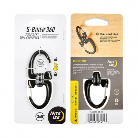 Карабин с блокировкой NiteIze S Biner 360 Locking Dual Carabiner, размер 3