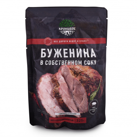 Готовое блюдо Буженина в собственном соку 325 г. (Кронидов)