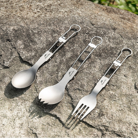 Вилка титановая складная Naturehike Titanium Alloy Outdoor Travel Folding Tableware Fork NH19C001-J