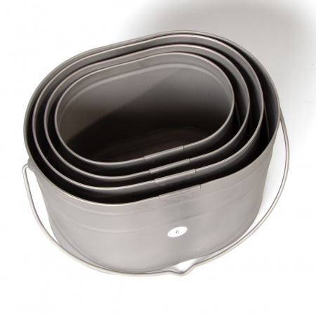 Набор низких котелков 4 шт.(2,2;3,3;4,5;6л) без ручек титан (Роза ветров)