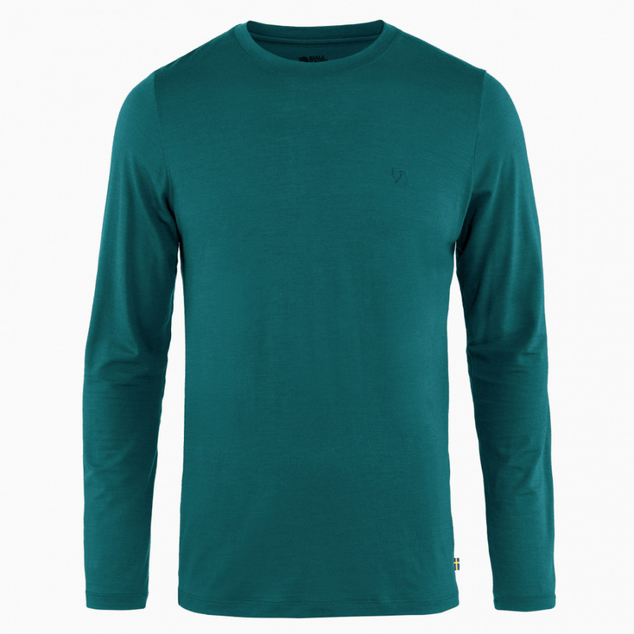 Футболка с длинным рукавом Fjallraven Abisko Wool LS M зеленая (arctic green) XXL