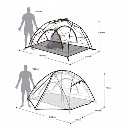 Палатка Naturehike Star-river 2 210T NH17T012-T с футпринтом