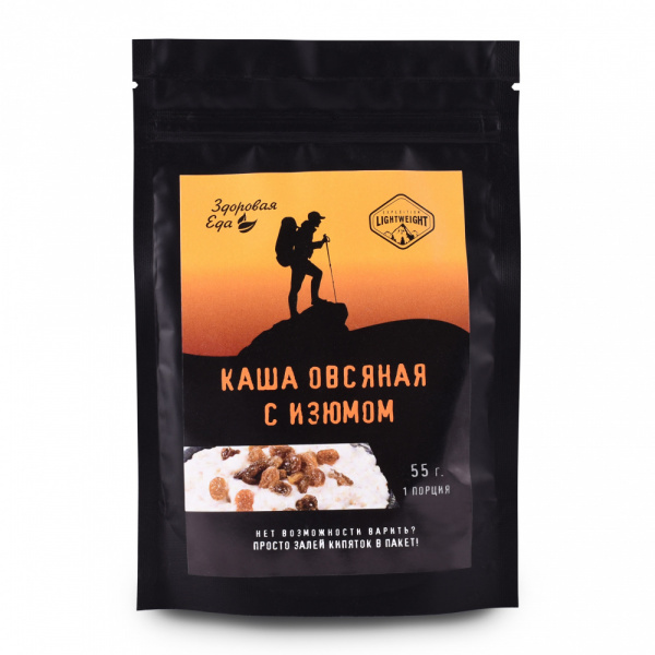 Каша овсяная с изюмом 55 г (Здоровая Еда) Zip