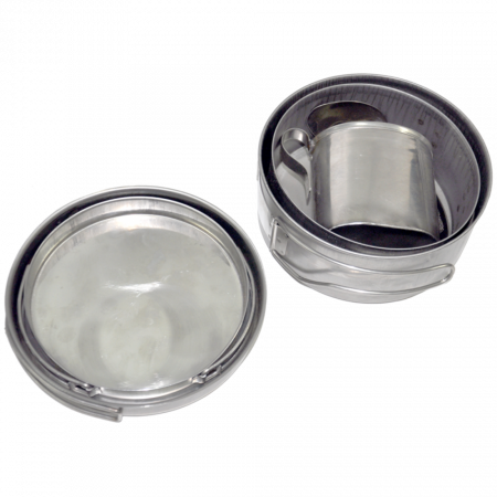 Набор посуды для офицера (котелок 1л, котелок 0,7л, кружка, ложка, чехол) нерж. (Роза ветров)