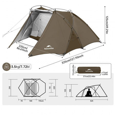 Палатка Naturehike Hillock6 2P CNK2300ZP040