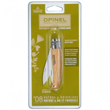 Нож Opinel №8 садовый, нержавеющая сталь, в коробке