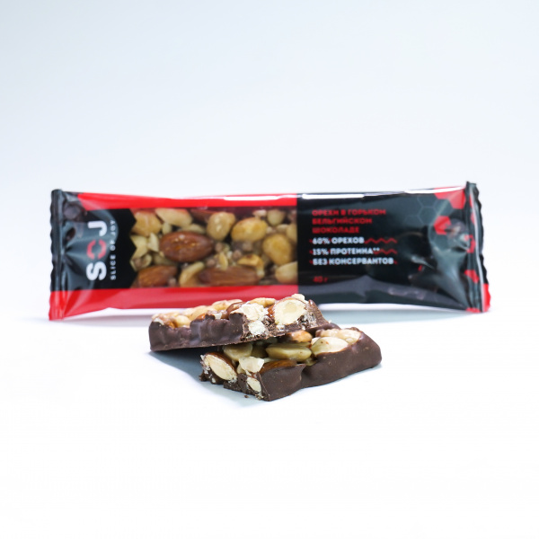 Батончик ореховый со вкусом Айриш-Крим АРАХИС-МИНДАЛЬ-ГОРЬКИЙ ШОКОЛАД 40г