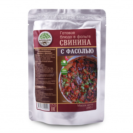 Готовое блюдо Свинина с фасолью 250 г. (Кронидов)