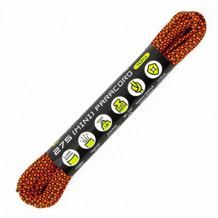 Паракорд 275 (мини) CORD nylon 10м RUS (neon orange snake)