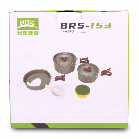 Набор посуды, 2 кастрюли, 1 сковородка, (2-3 персоны) BRS-153 Набор посуды, 2 кастрюли, 1 сковородка, (2-3 персоны) BRS-153
