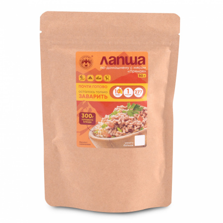 Лапша по-домашнему с мясом "Пряная" 80 г, СПЕЦПИТ КРАФТ