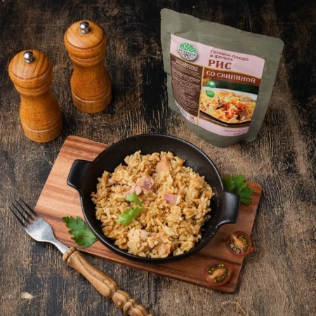 Готовое блюдо Каша рисовая со свининой 250 г. (Кронидов)