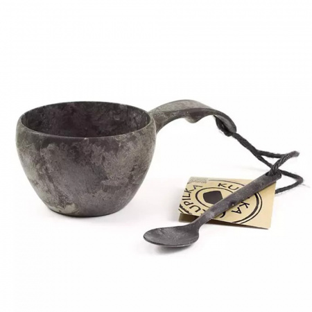 Чашка кукса KUPILKA 21 с чайной ложкой, в упаковке (Kelo)