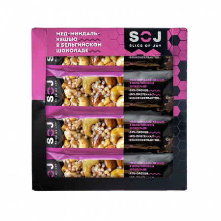 Батончик ореховый с ирисо-сливочным вкусом МЕД-МИНДАЛЬ-КЕШЬЮ 40г