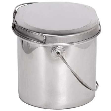 Котелок низкий нержавеющий, крышка с ручками. (Роза ветров)