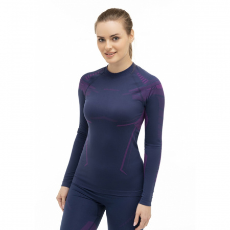 Термобелье женское Brubeck футболка с длинным рукавом зональная DRY джинсы/фиолетовый L