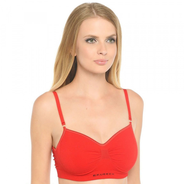 Термобелье женское Brubeck бюстгальтер COMFORT COTTON BRA красный 70 A