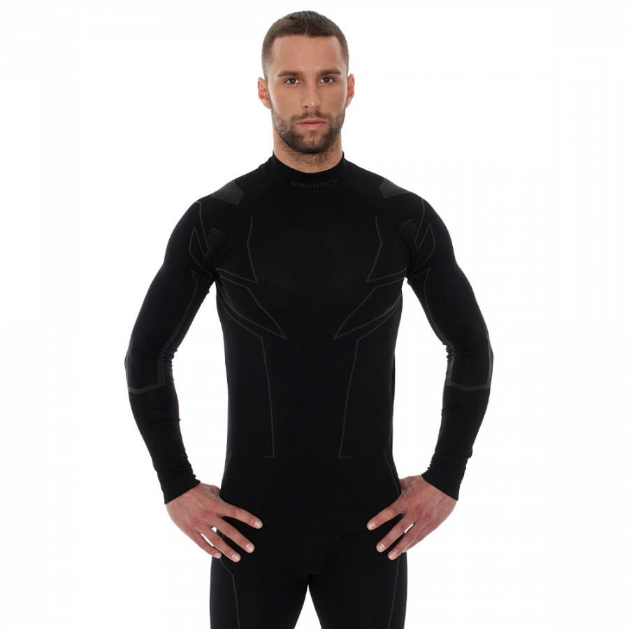 Термобелье мужское Brubeck футболка с длинным рукавом COOLER черная M