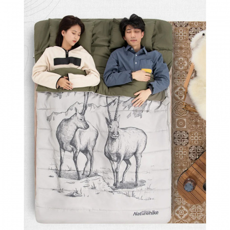 Спальный мешок Naturehike двухместный с подушкой NH21MSD06