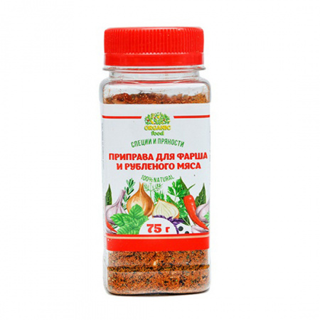 Organic Food Приправа Для фарша и рубленого мяса, 75 гр ПЭТ