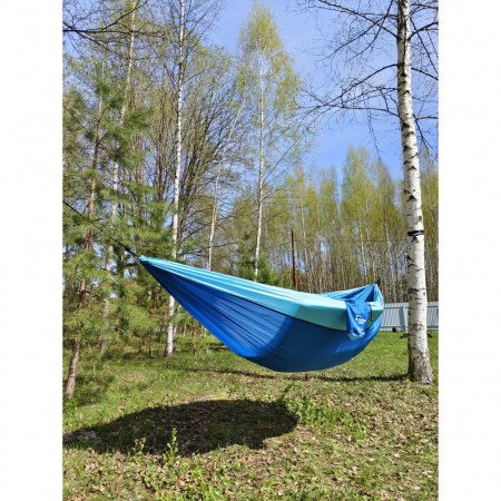 Гамак туристический двухместный Mormus Equip Ultralight Hammock небесно-голубой/глубокий сапфирово-с Гамак туристический двухместный Mormus Equip Ultralight Hammock небесно-голубой/глубокий сапфирово-с