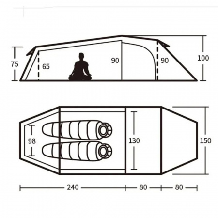 Палатка Naturehike Opalus UL 2 15D CNK2450WS036
