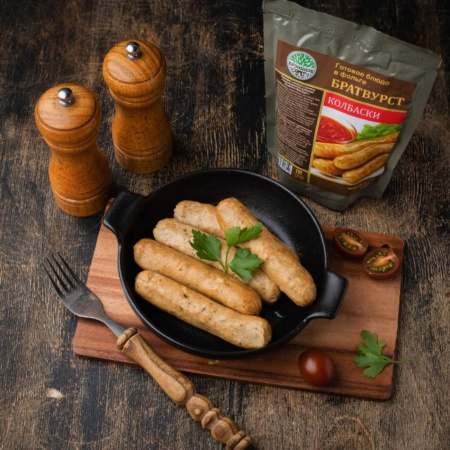 Готовое блюдо Колбаски Братвурст 250 г. (Кронидов)