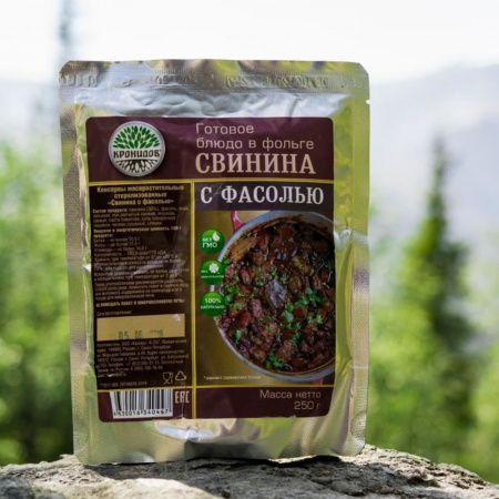 Готовое блюдо Свинина с фасолью 250 г. (Кронидов)