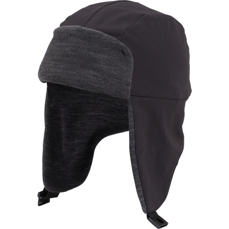 Шапка-ушанка Сплав Siberia черная/черный флис 56-58