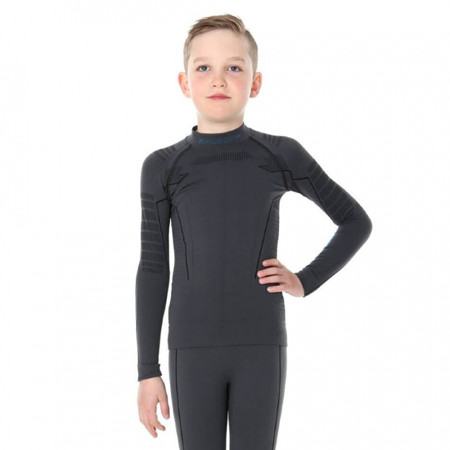 Термобелье для мальчиков Brubeck футболка с длинным рукавом THERMO графитовая 152-158