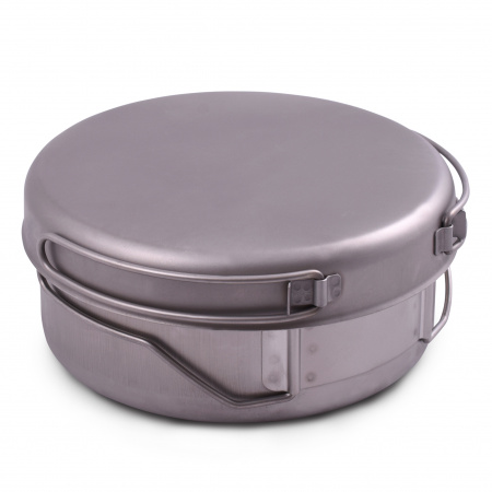 Набор круглых котелков (1,2;1,0;0,8 л) Три друга и подруга титан с ручками (Роза ветров)