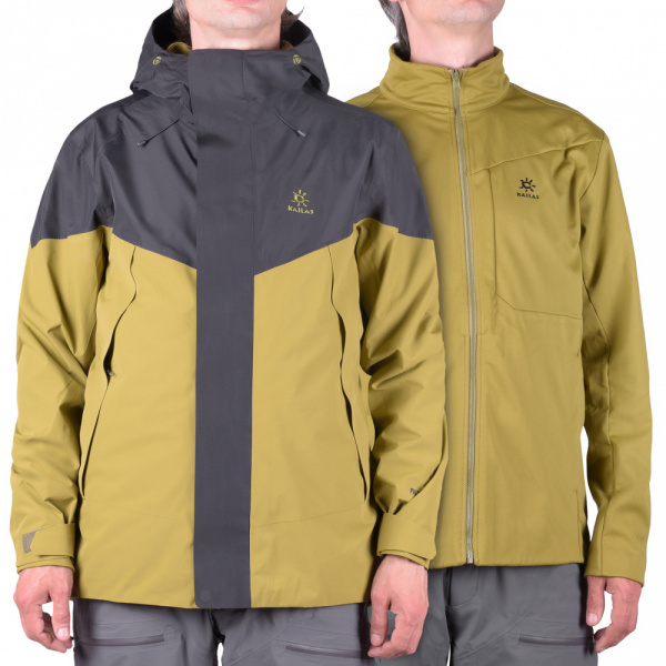 Kailas куртка с подстежкой 3-in-1 Hardshell (Softshell Inner Layer) (L, Зеленый/Черный, 21785)