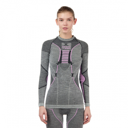 Термобелье женское лонгслив X-Bionic Merino Shirt Round Neck LG SL Black/Grey/Magnolia L