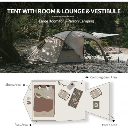 Палатка кемпинговая Naturehike SHAN DI 2 CNK2300ZP017