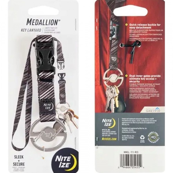 Брелок для ключей NiteIze Medallion Key Lanyard, стальной