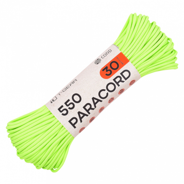 Паракорд 550 T-Gear x CORD nylon 30м (Neon Green)
