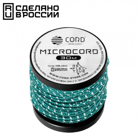 Микрокорд CORD катушка 30м светоотражающий (aquamarine)