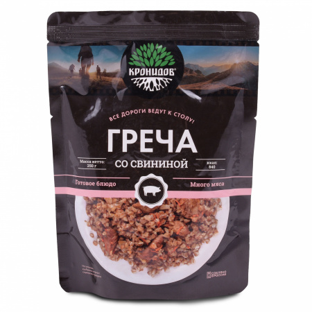 Готовое блюдо Каша гречневая со свининой 250 г. (Кронидов)