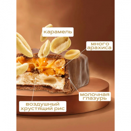Батончик глазированный арахис и карамель 40 г