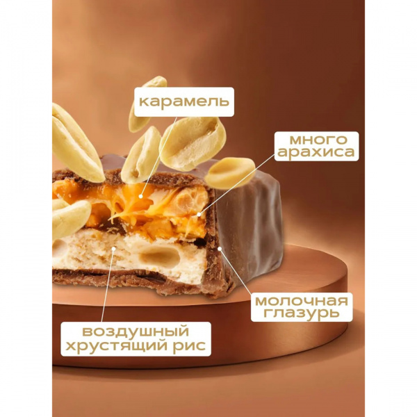 Батончик глазированный арахис и карамель 40 г