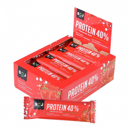 Батончик протеиновый «SPORT SOJ» со вкусом клубники. 40 г