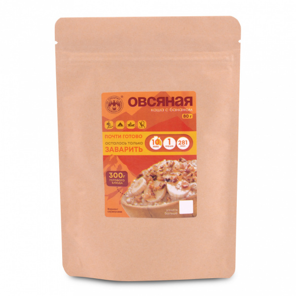 Каша овсяная с бананом 80 г, СПЕЦПИТ КРАФТ