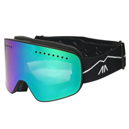 Маска горнолыжная/сноубордическая GORAA CHEGET, Black/Plz S2 Grey Lense Full Revo Green/ S1 Plz Pink