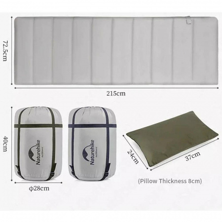 Спальный мешок Naturehike двухместный с подушкой NH21MSD06