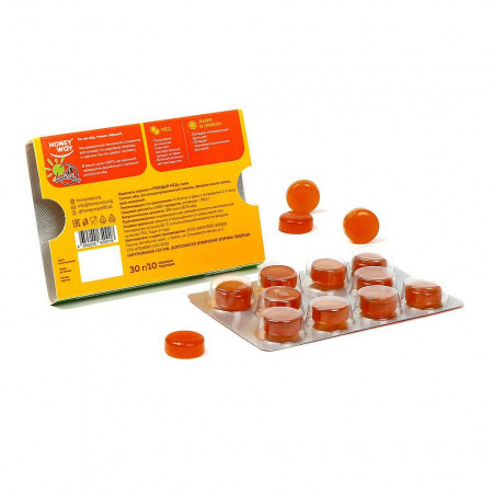 Карамель медовая твердый мед, с лаймом, 30г