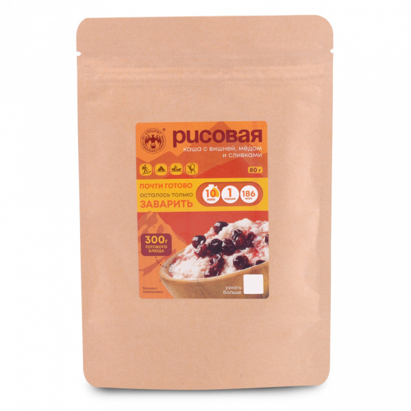 Каша рисовая с вишней 80 г, СПЕЦПИТ КРАФТ